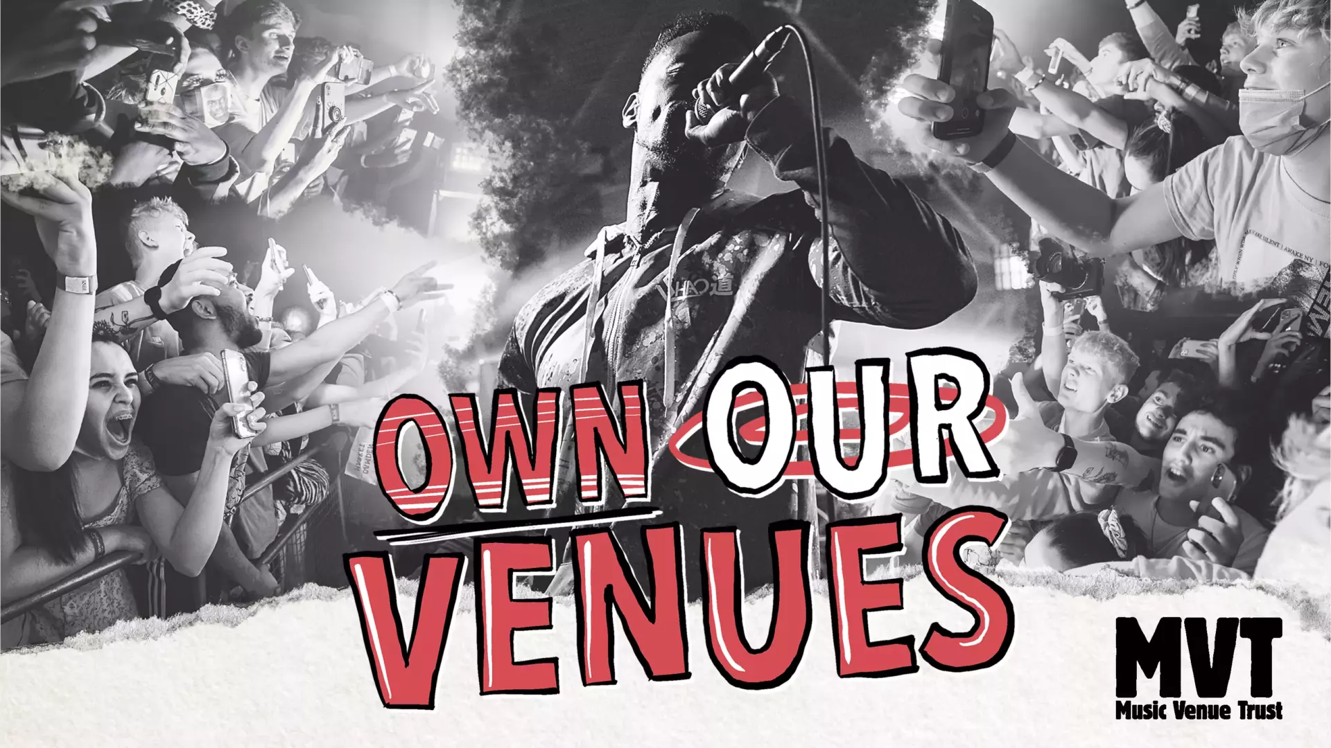"Own Our Venues banner"